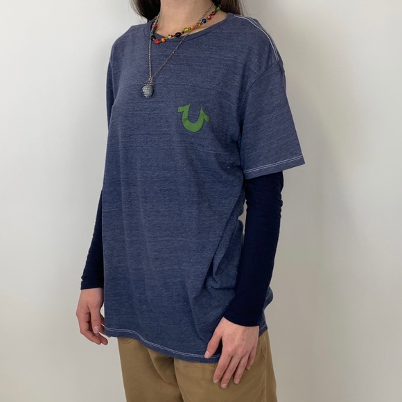 NAVY BLUE TRUE RELIGION T - Picture 2 of 3